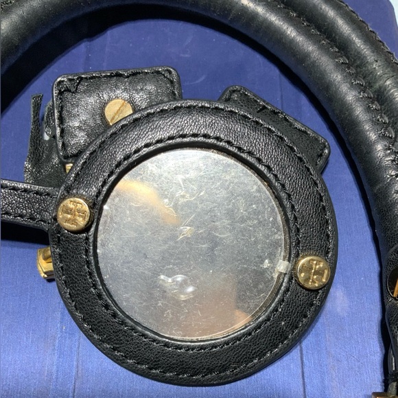 Tory Burch Leather Gold Tone Metal Parts, Zipper Pull, Mirror, T Plaque, Handles - Picture 3 of 7